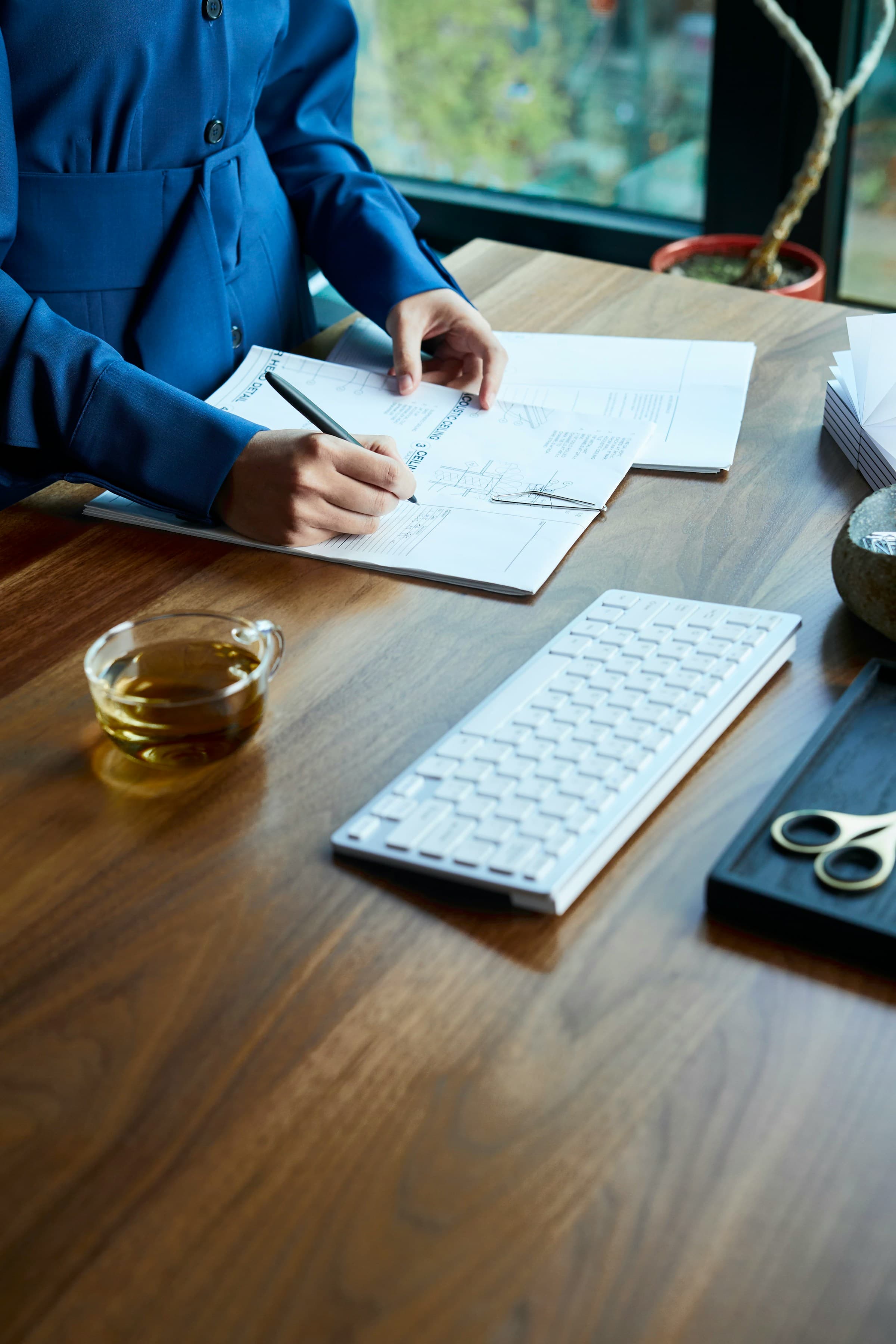 Financial analyst reviewing data