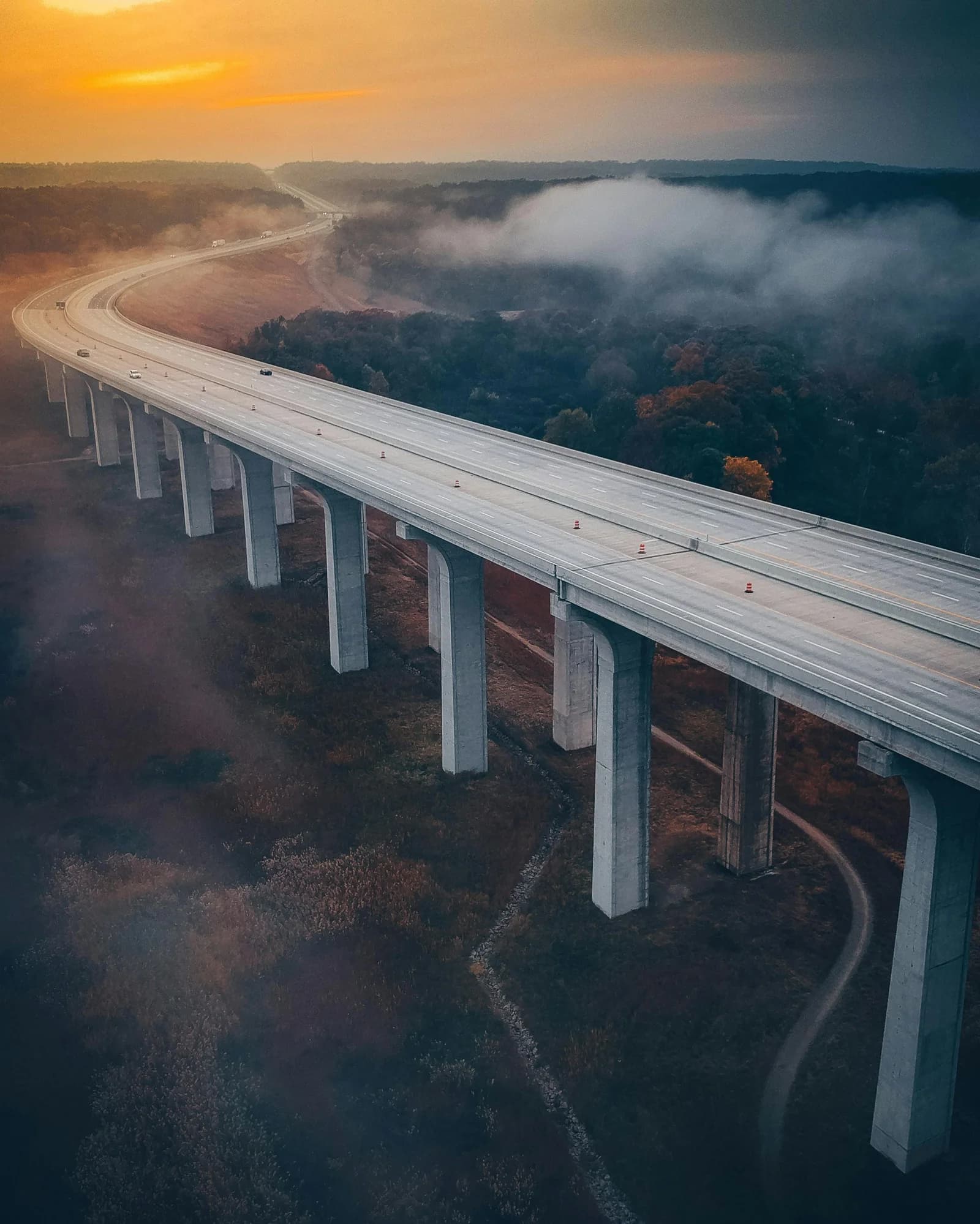 A highway bridge