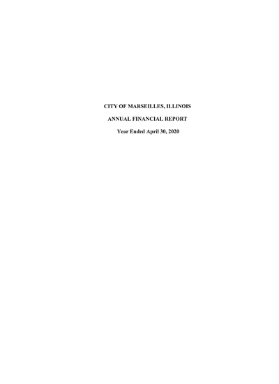 City of Marseilles ACFR Cover