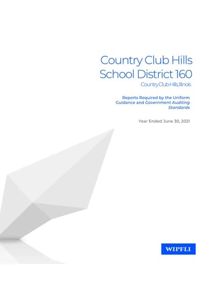Country Club Hills School District 160 ACFR Cover