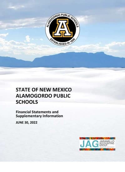 Alamogordo Municipal School District No.1 ACFR Cover