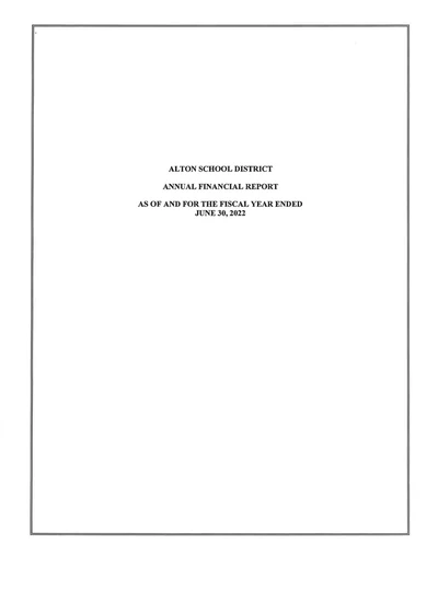 Alton School District ACFR Cover