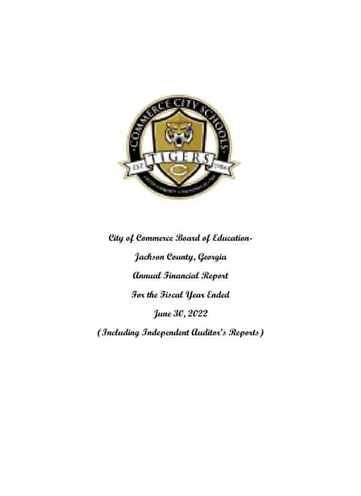 City of Commerce Board of Education ACFR Cover