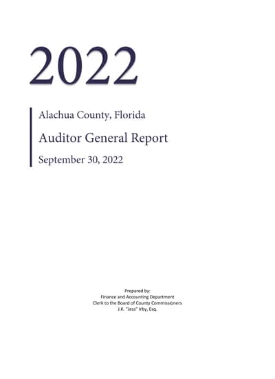 Alachua County ACFR Cover