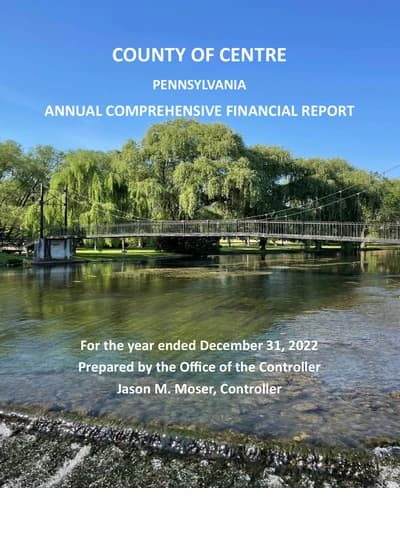 County of Centre, Pennsylvania ACFR Cover