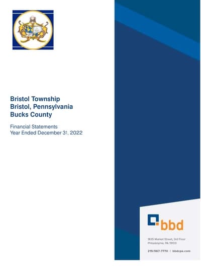 Bristol Township ACFR Cover