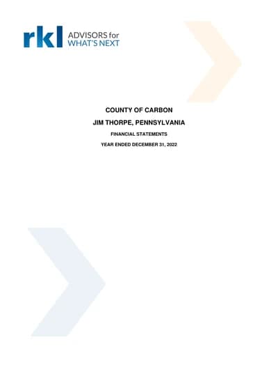 County of Carbon ACFR Cover