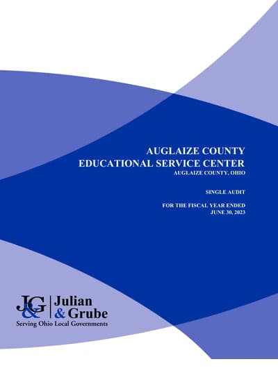 Auglaize County Educational Service Center ACFR Cover