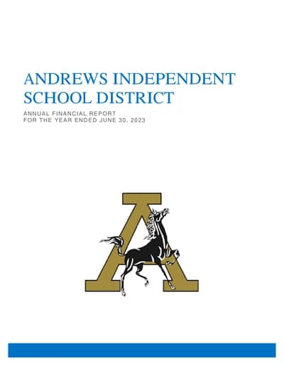 Andrews Independent School District ACFR Cover