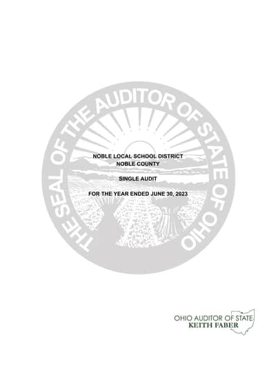 Caldwell Exempted Village School District ACFR Cover