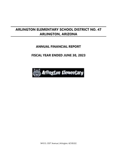 Arlington Elementary School District No.47 ACFR Cover