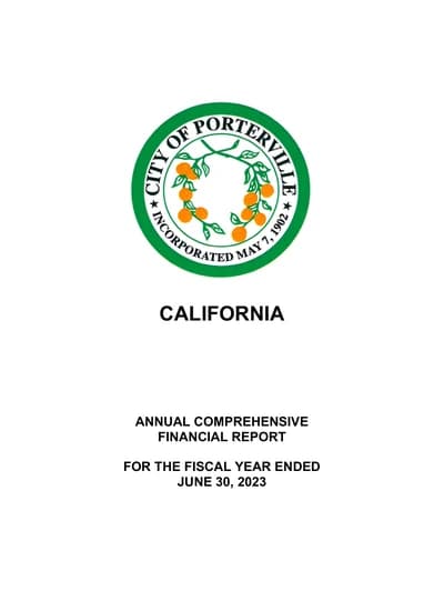 City of Porterville ACFR Cover