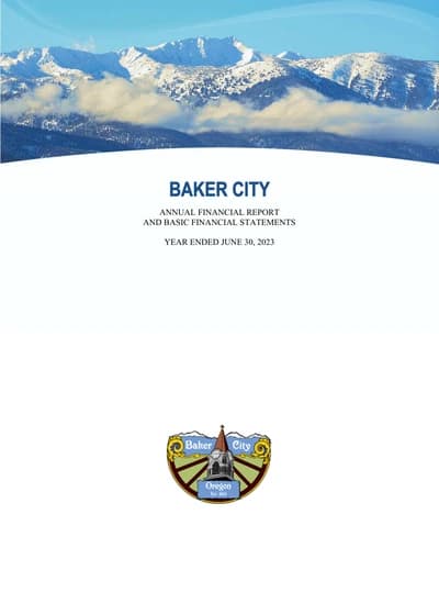 Baker City ACFR Cover