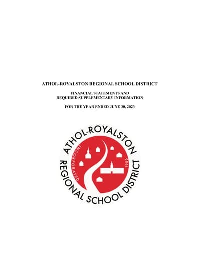 Athol Royalston Regional School District ACFR Cover