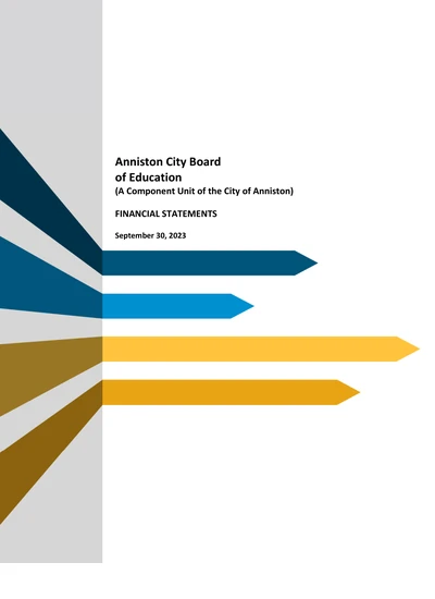 Anniston City Board of Education ACFR Cover