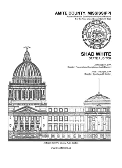 Amite County Board of Supervisors ACFR Cover