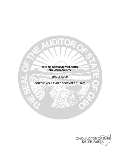 City of Grandview Heights ACFR Cover