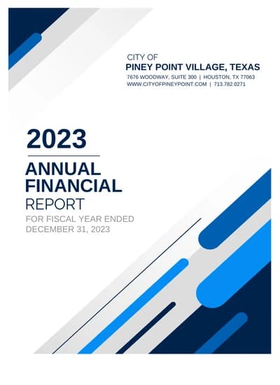 City of Piney Point Village ACFR Cover