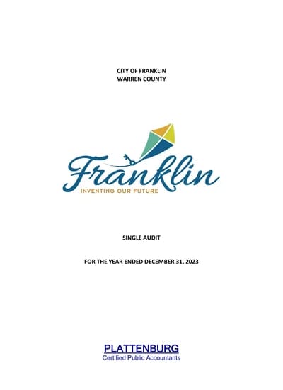 City of Franklin ACFR Cover