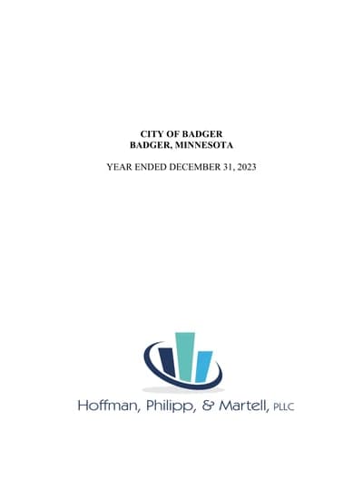 City of Badger ACFR Cover