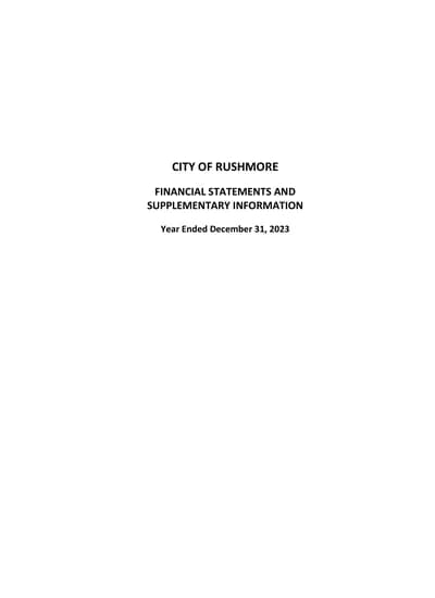 City of Rushmore ACFR Cover