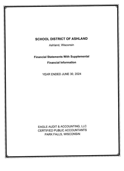 Ashland School District ACFR Cover