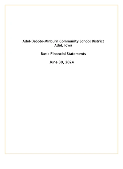 Adel-desoto-minburn Community School District ACFR Cover