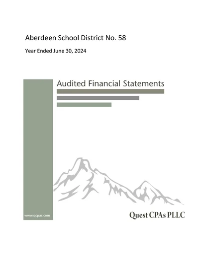 Aberdeen School District No. 58 ACFR Cover