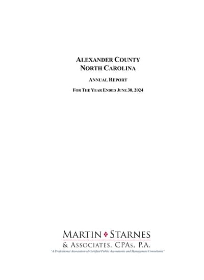 Alexander County ACFR Cover