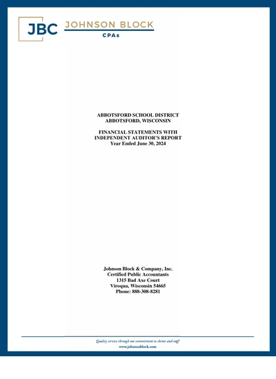 Abbotsford School District ACFR Cover