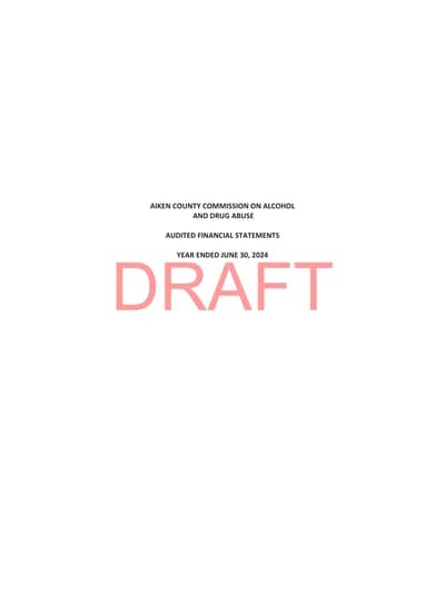 Aiken County Commison on Alcohol and Drug Abuse ACFR Cover