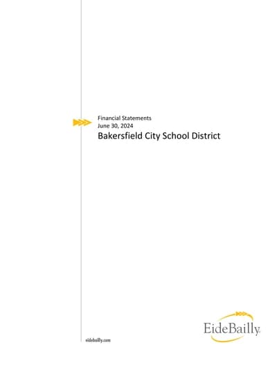 Bakersfield City School District ACFR Cover