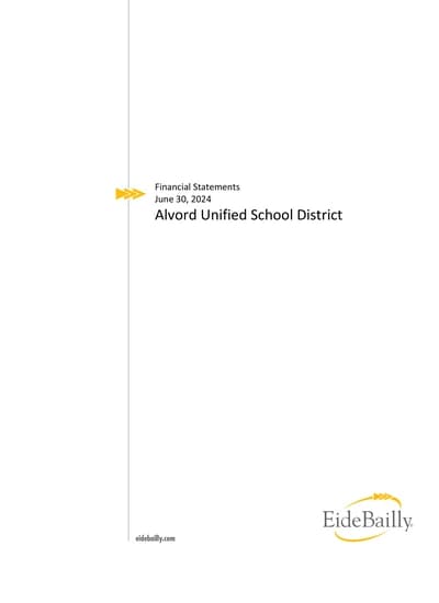 Alvord Unified School District Alvord Unified School District ACFR Cover