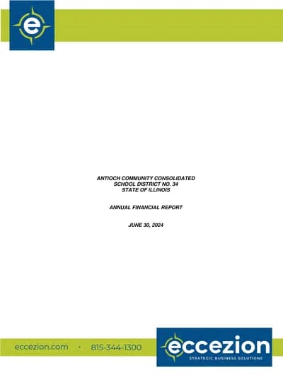 Antioch Community Consolidated School District No. 34 ACFR Cover