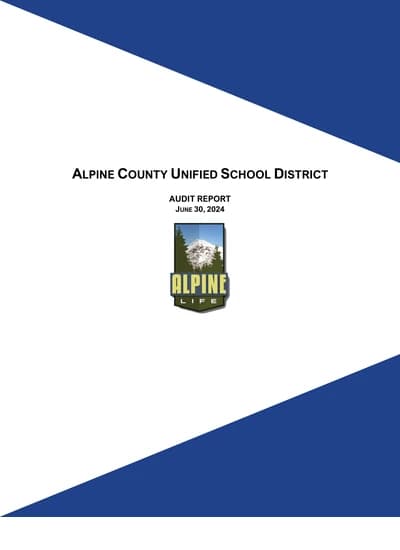 Alpine County Unified School District ACFR Cover