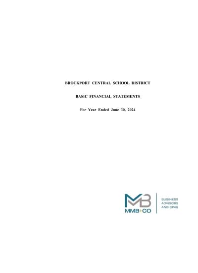 Andover Central School District ACFR Cover