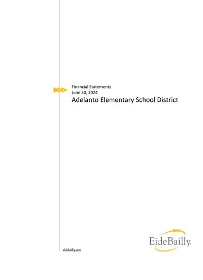 Adelanto Elementary School District ACFR Cover