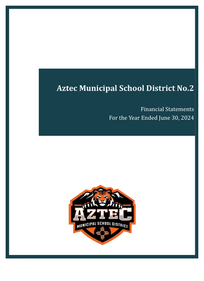 Aztec Municipal School District No. 2 ACFR Cover