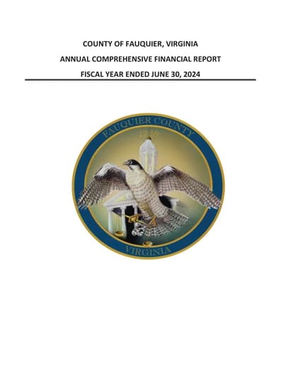 County of Fauquier, Virginia ACFR Cover