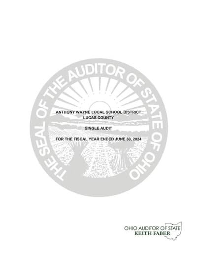 Anthony Wayne Local School District ACFR Cover