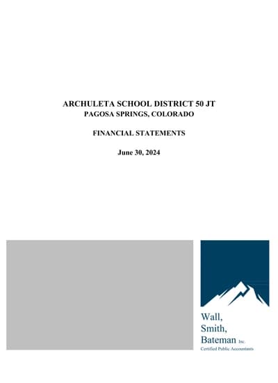 Archuleta School District 50jt ACFR Cover
