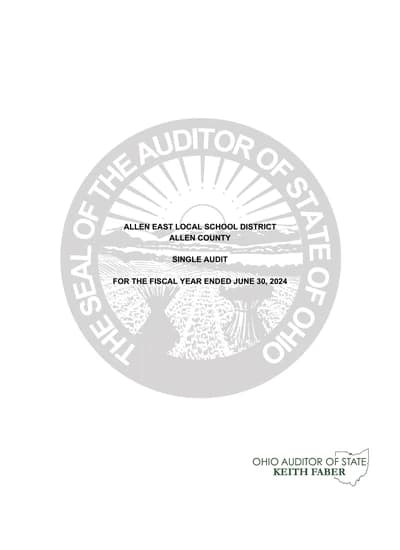 Allen East Local School District ACFR Cover
