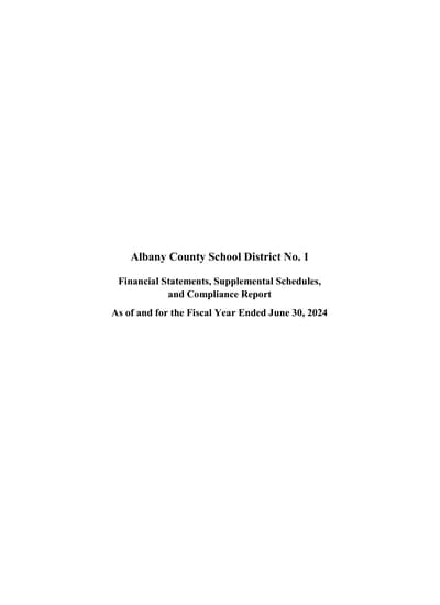 Albany County School District ACFR Cover