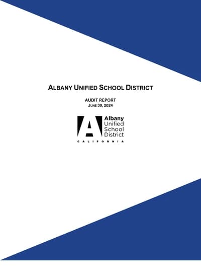 Albany Unified School District ACFR Cover