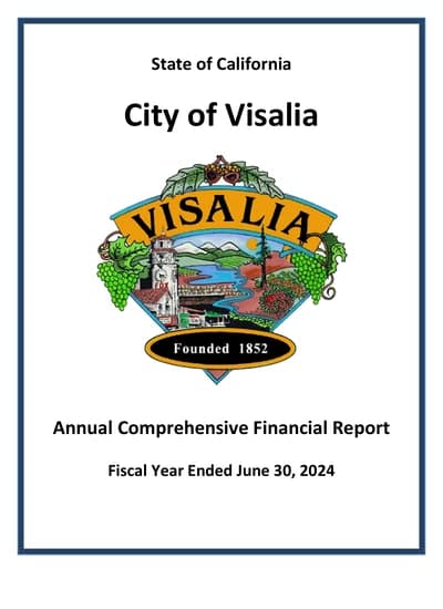 City of Visalia ACFR Cover