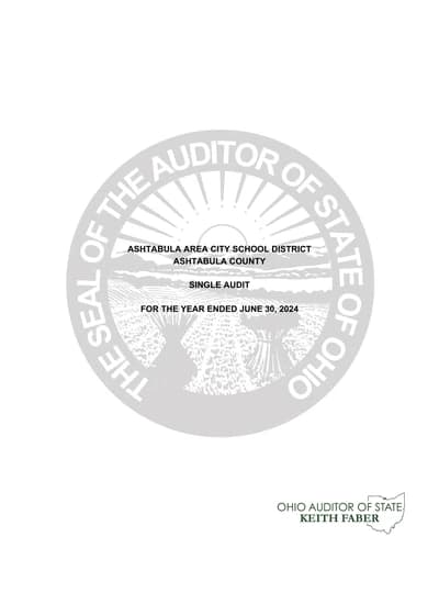 Ashtabula Area City School District ACFR Cover