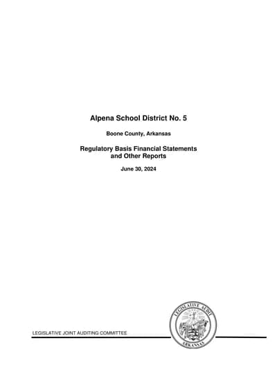 Alpena School District ACFR Cover
