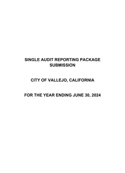 City of Vallejo ACFR Cover