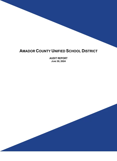 Amador County Office of Education ACFR Cover