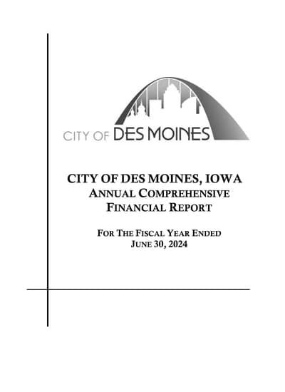City of Des Moines, Iowa ACFR Cover